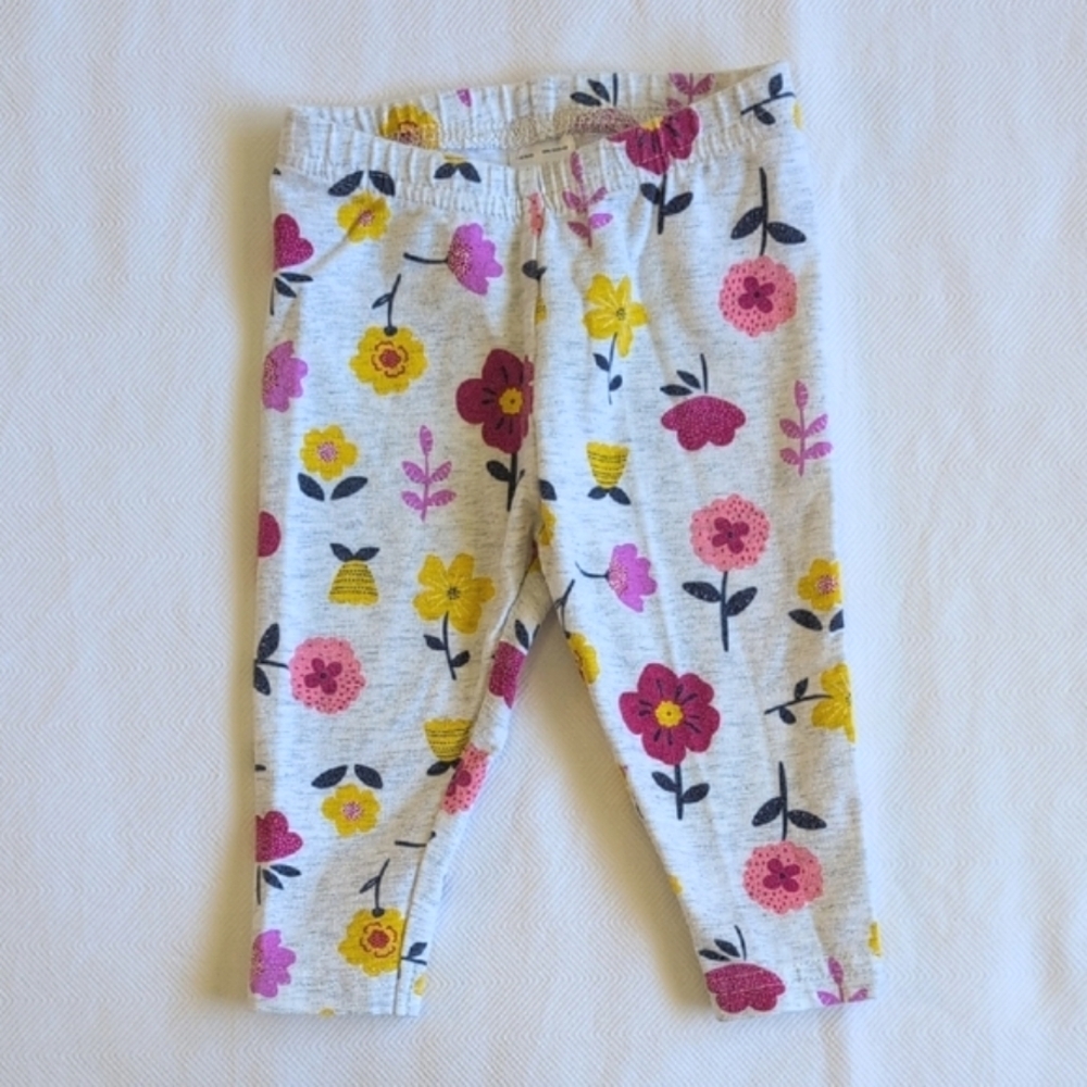 child of mine cheerful floral stretch cotton leggings 3-6 months baby girl